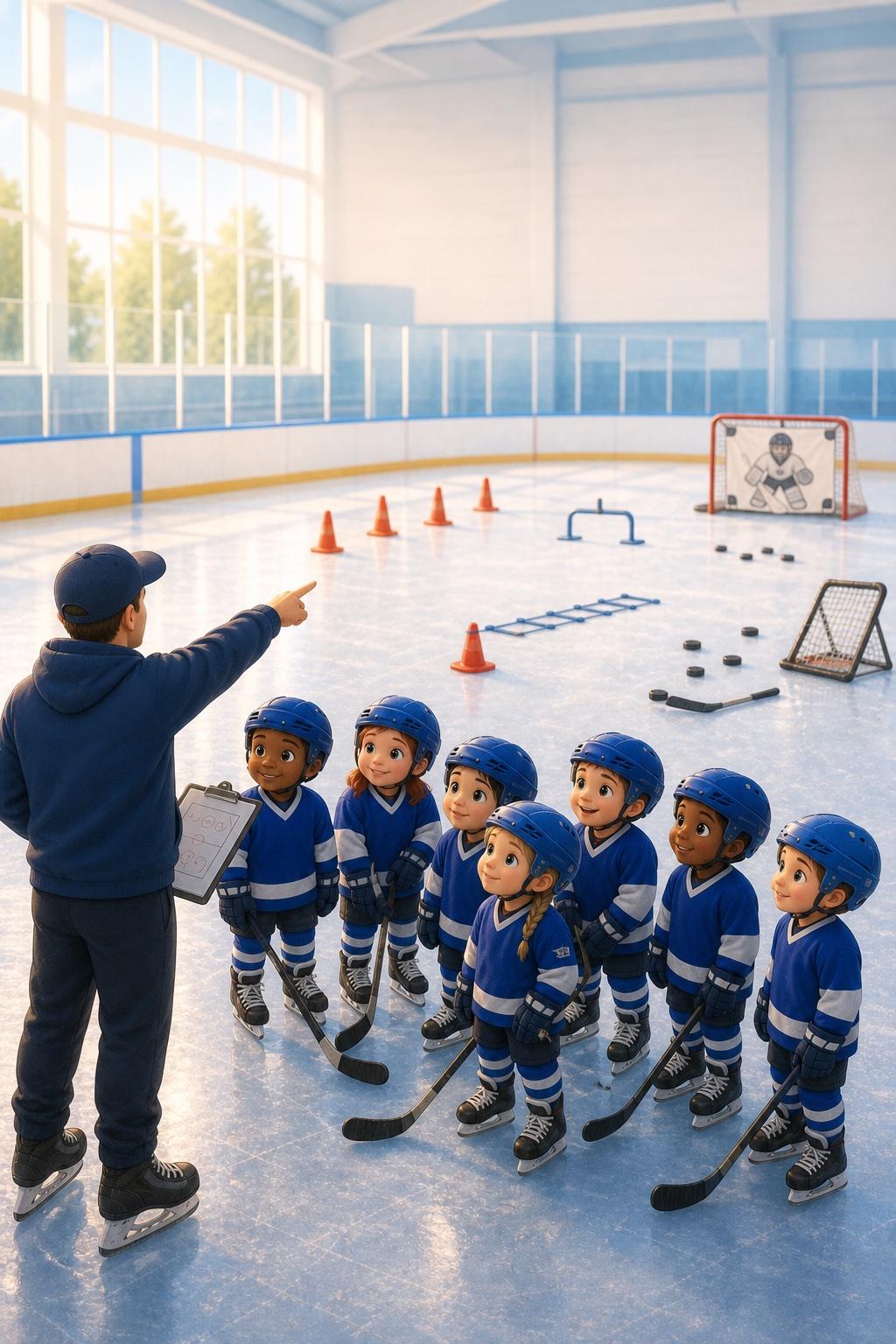 Kids Hockey Coach weekly training choice scene